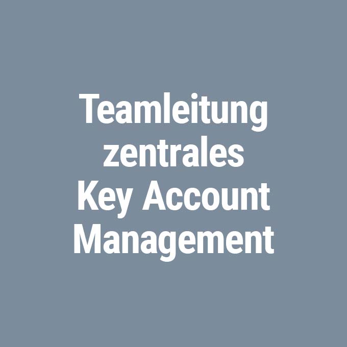 Teamleitung zentrales Key Account Management